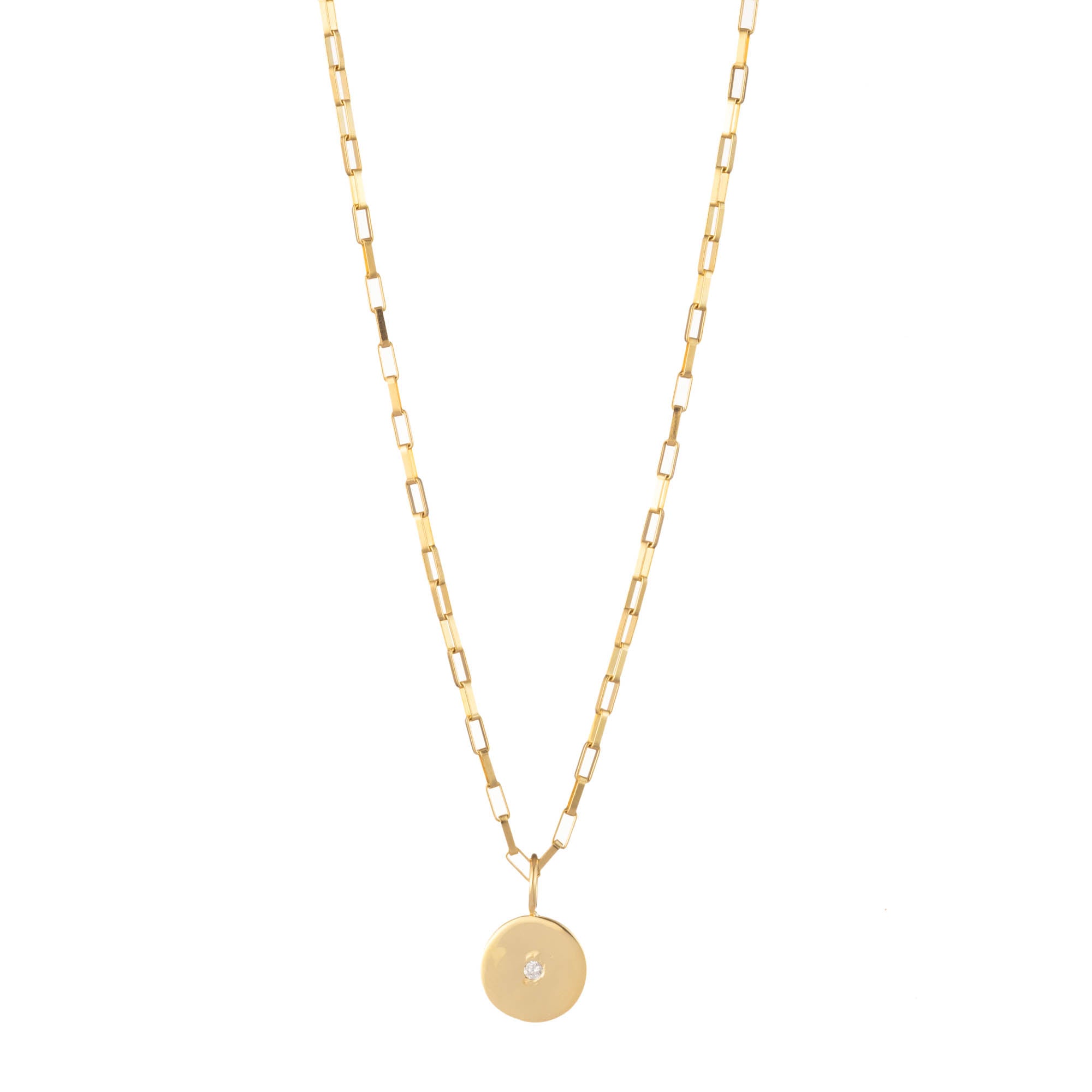 Small Round Diamond Charm in Gold