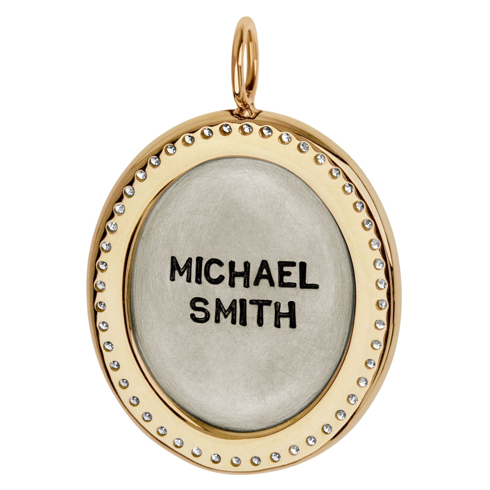 Fingerprint Channel Set Oval Charm