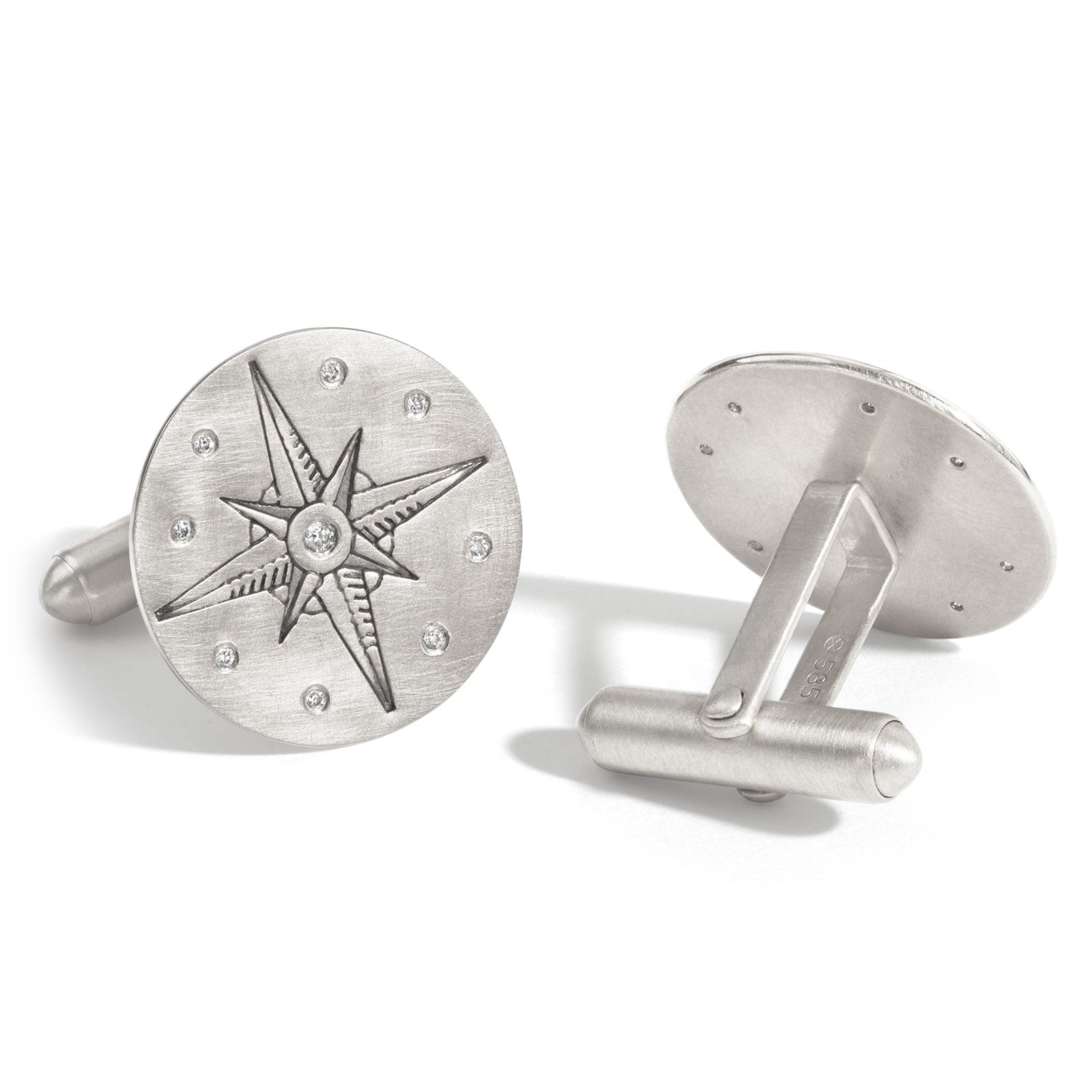 Silver Compass Cufflinks
