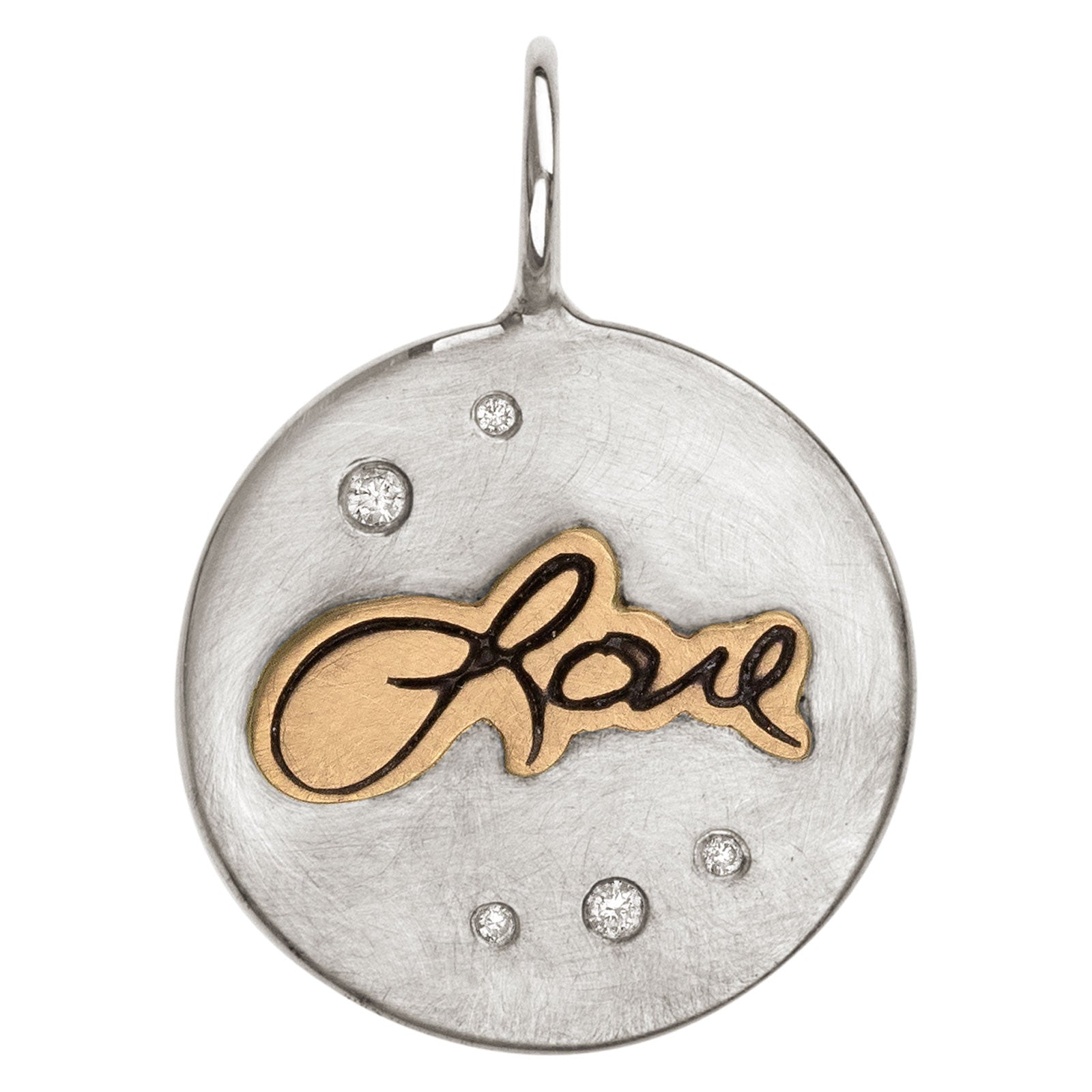 Raised Love Round Charm