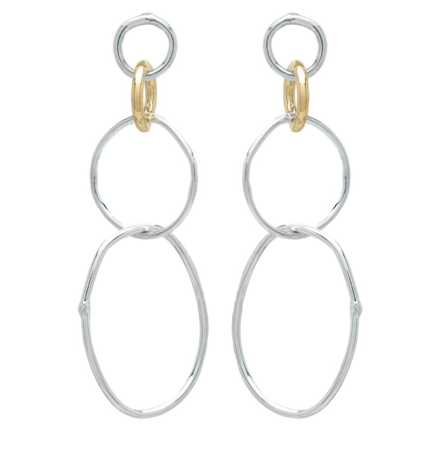 Sterling & Gold Drop Earrings