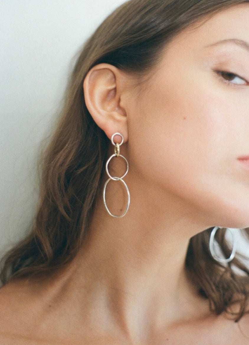 Sterling & Gold Drop Earrings