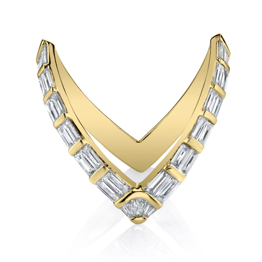 Baguette Diamond V Ring