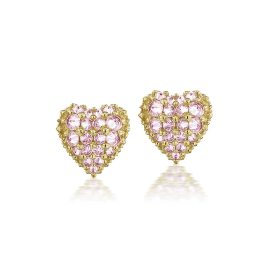 Pink Sapphire Pierce Your Heart Studs