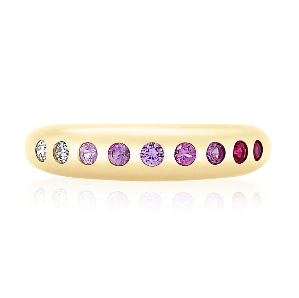 Pink Ombre Skinny Nomad Ring