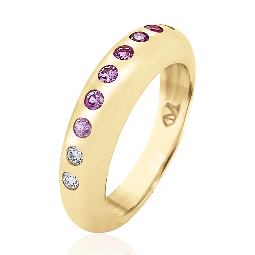 Pink Ombre Skinny Nomad Ring