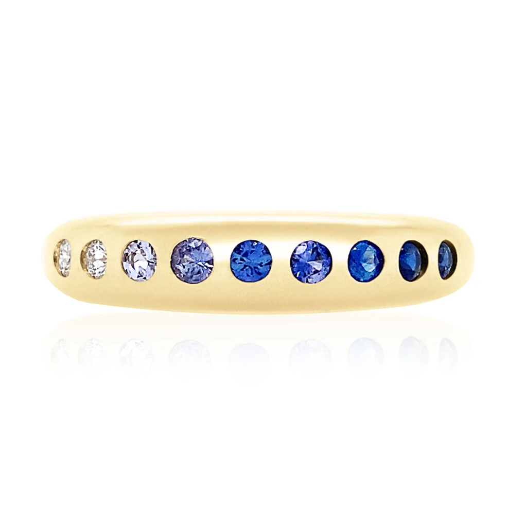 Blue Ombre Skinny Nomad Ring