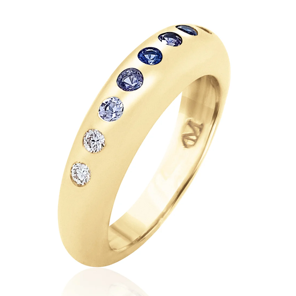 Blue Ombre Skinny Nomad Ring