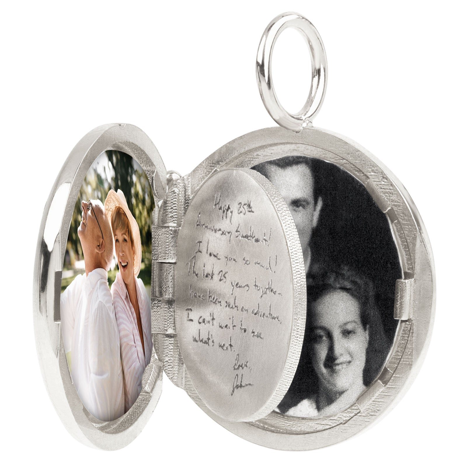 Silver Round Locket with a Personalized Page