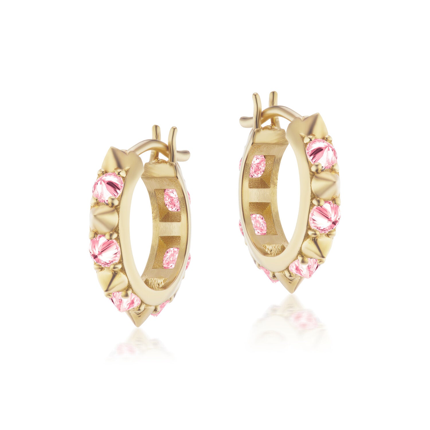 Valerie Pink Sapphire Huggie Hoops
