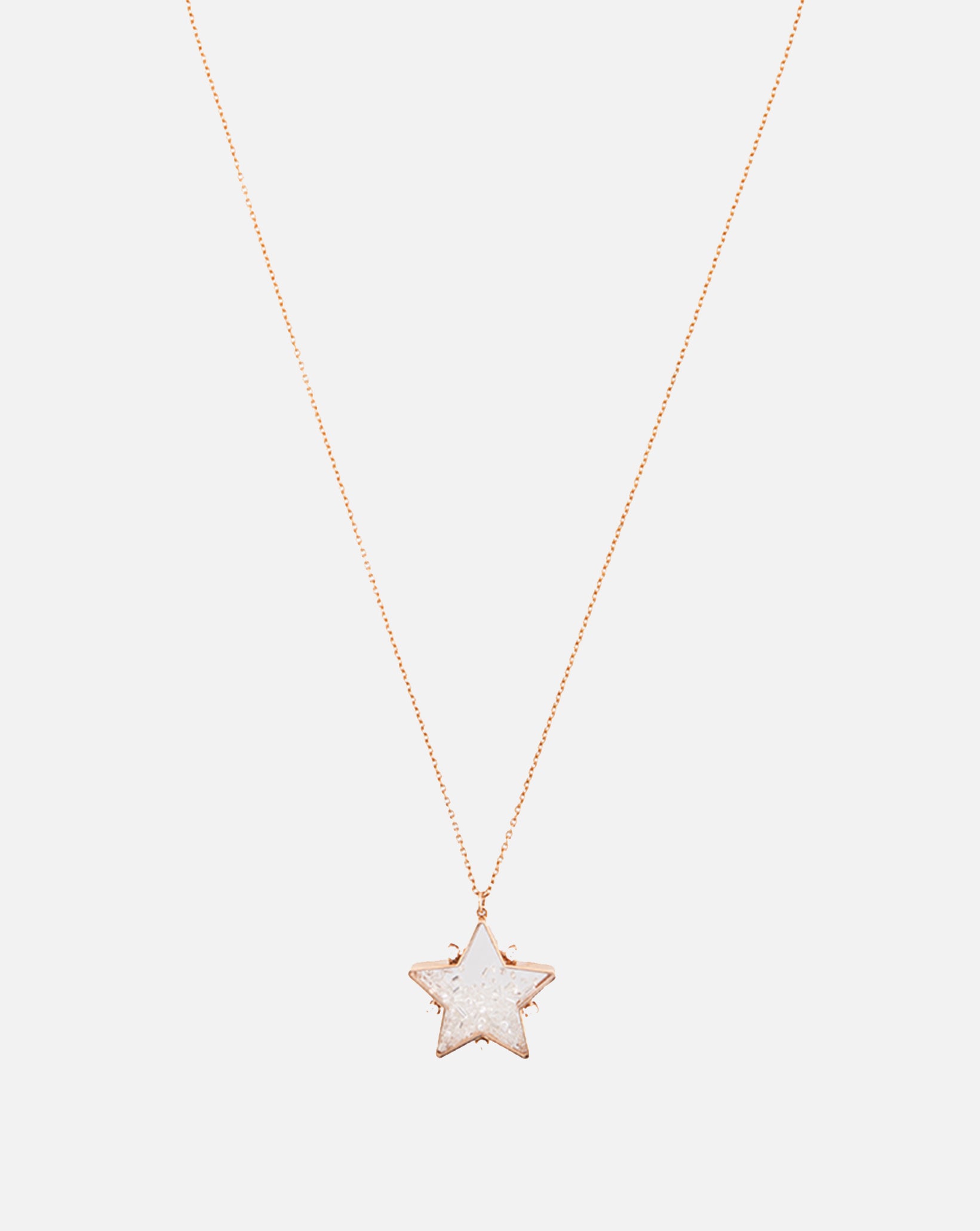 Star Pendant with Diamonds & White Sapphires - Rose Gold