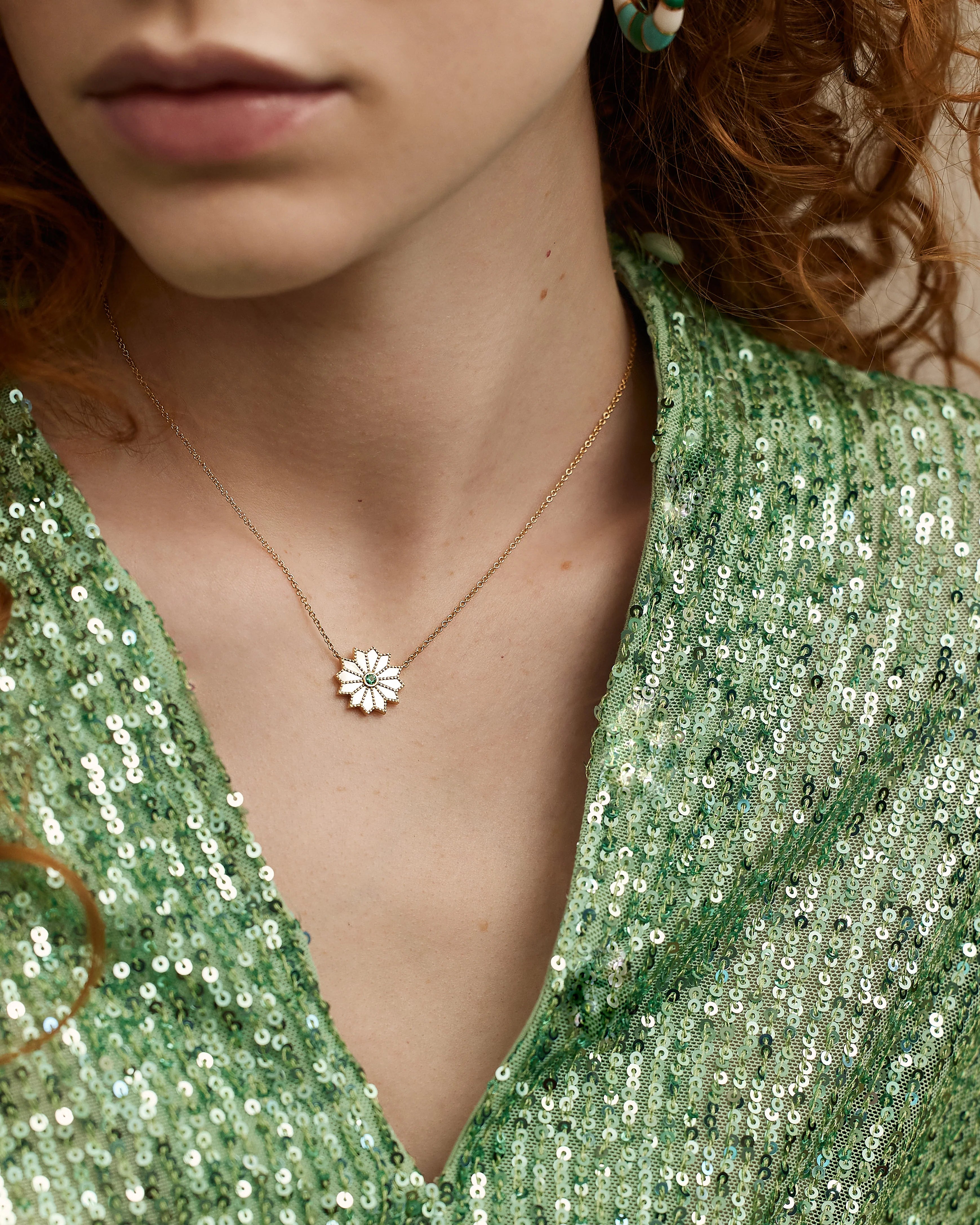 Mini Sacred Flower Inlay Necklace