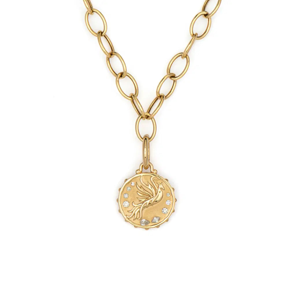 Phoenix Fire Goddess Engraved Pendant