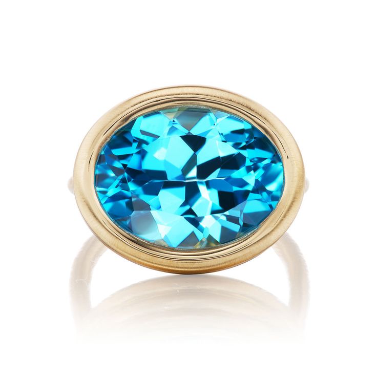 Scuba Ring With Blue Topaz