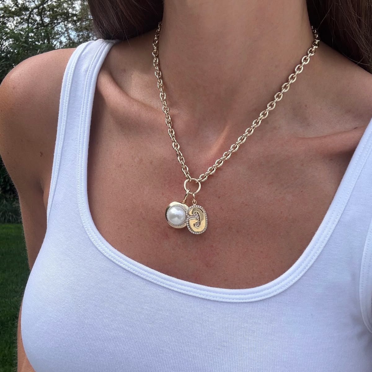 Airy Oval Chain Necklace with Clasp