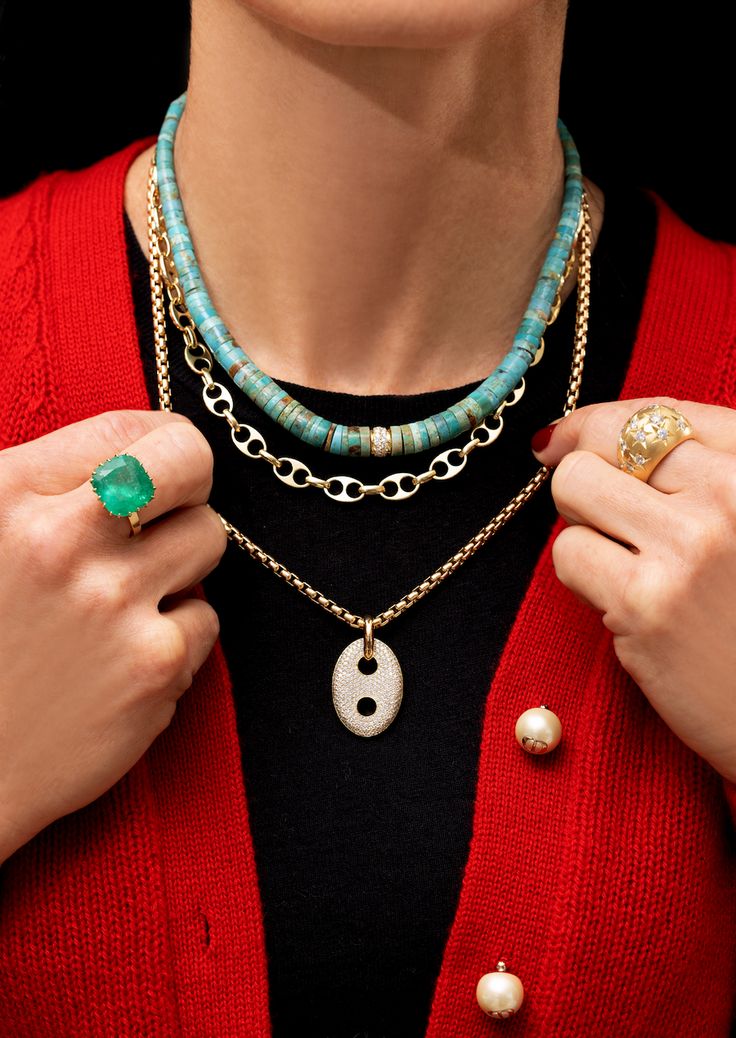 Vertical Pave Diamond Mariner Box Link Necklace