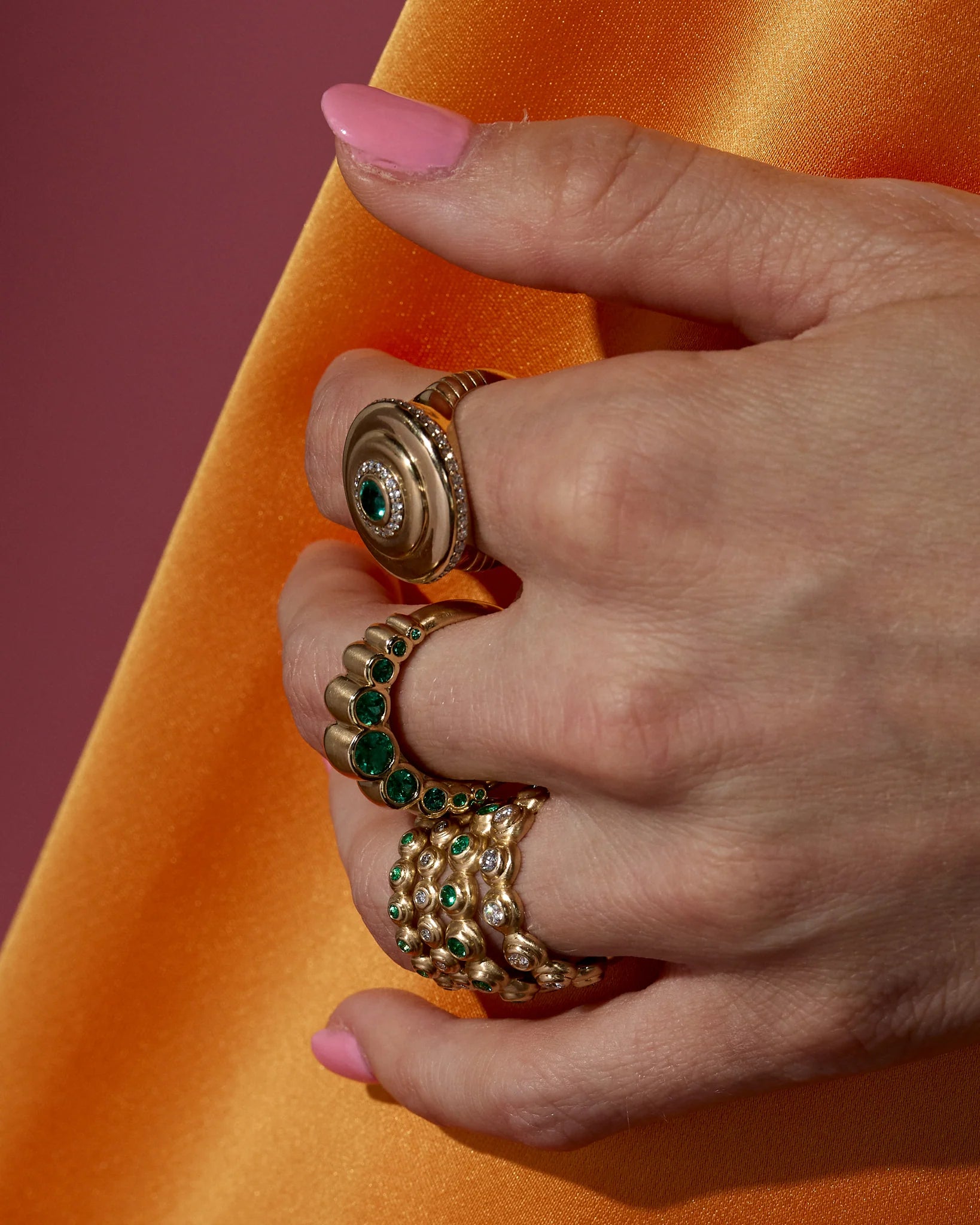 Evolve Cocktail Ring - Emerald