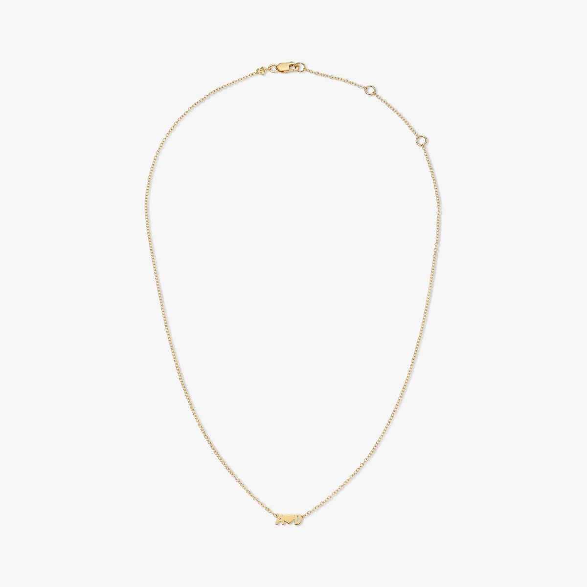 Petite Bubble Letters and Heart Necklace