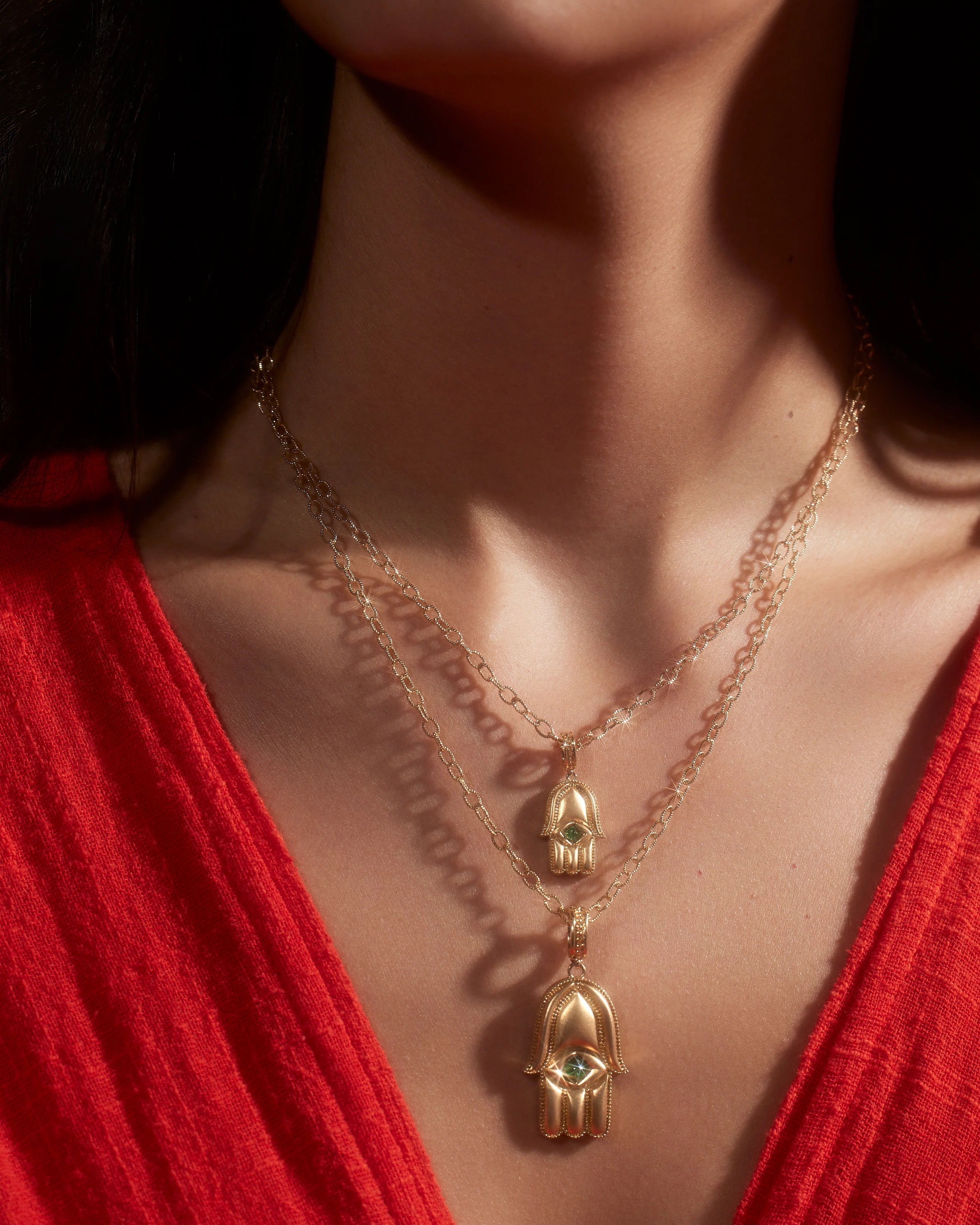 Large Hamsa Gold Amulet