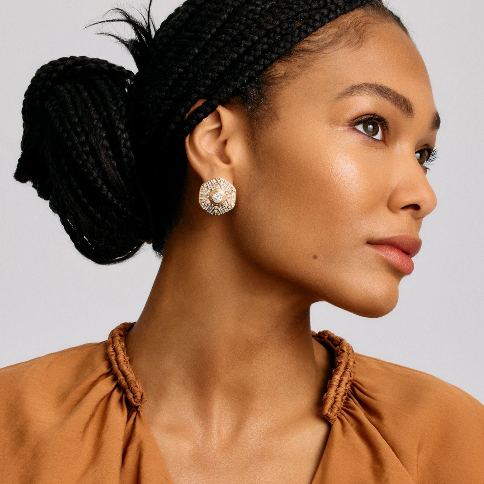 Stardust Major Button Stud Earrings