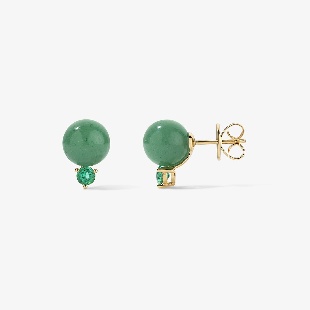 Grace Green Aventurine and Emerald Studs
