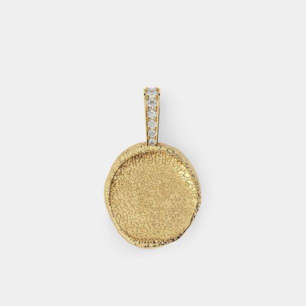 Paw Print Coin in Yellow Gold