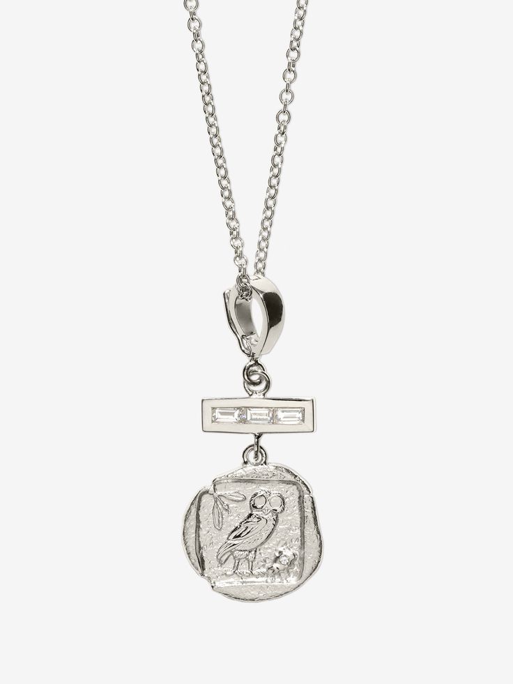 Owl of Athena Small Diamond Coin Charm