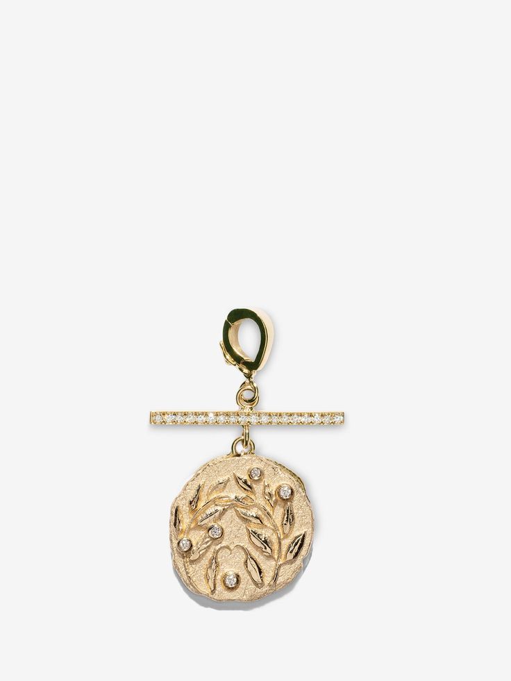 Olive Branch Small Coin with Diamonds