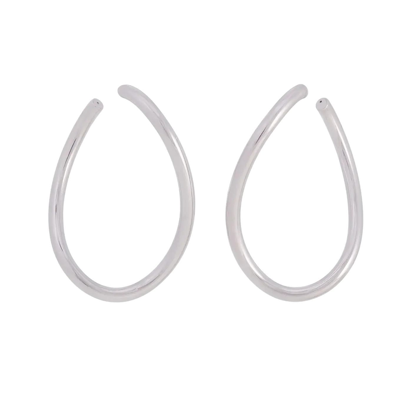 Curved Oval Hoop Earrings