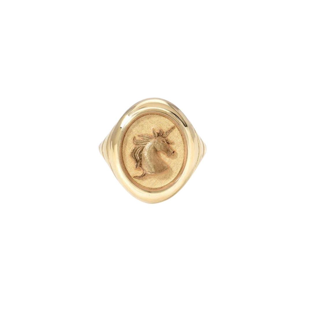 Grandfather Fantasy Unicorn Signet Ring