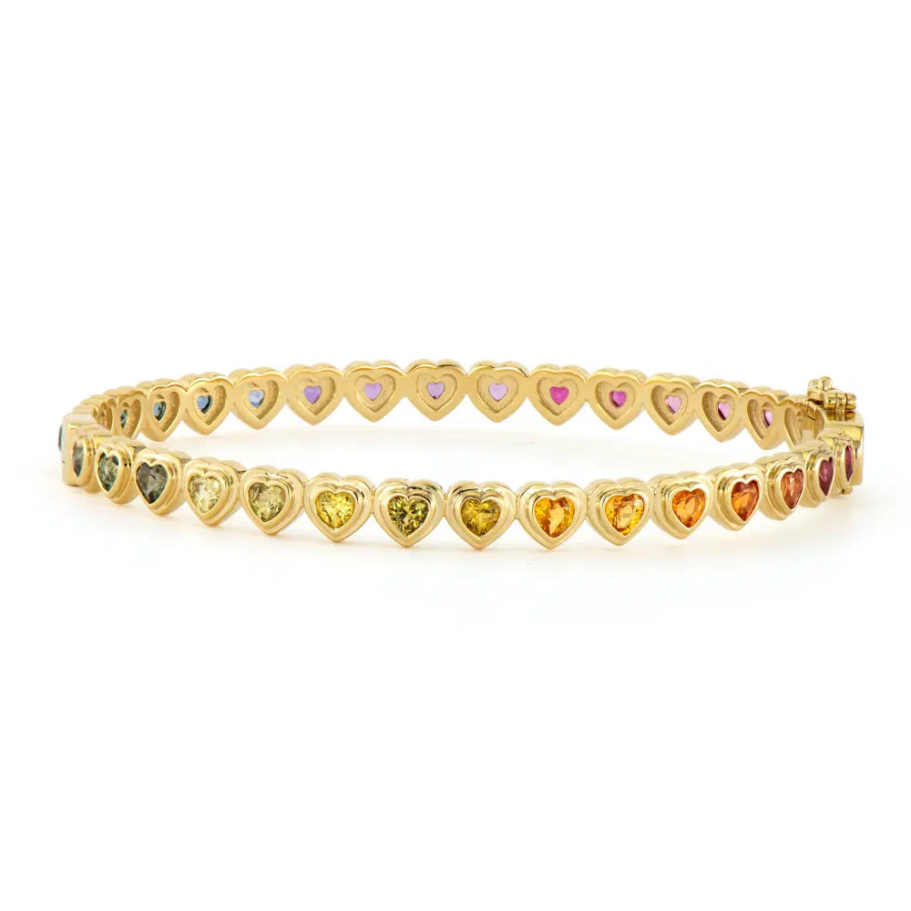 Show Your Love Continuous Rainbow Heart Bangle