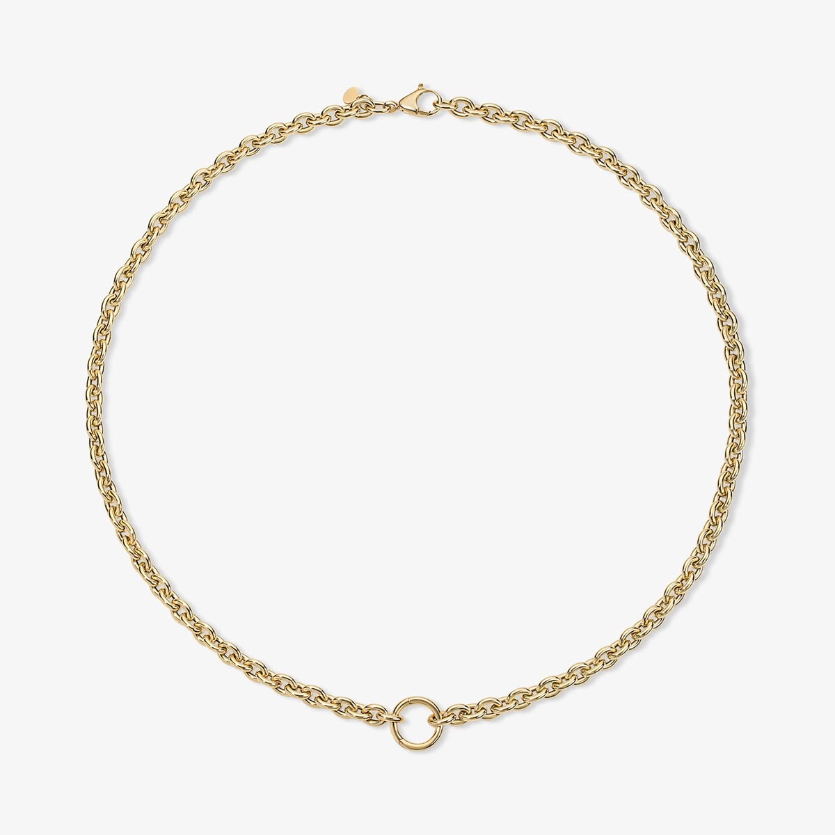 Airy Oval Chain Necklace with Clasp
