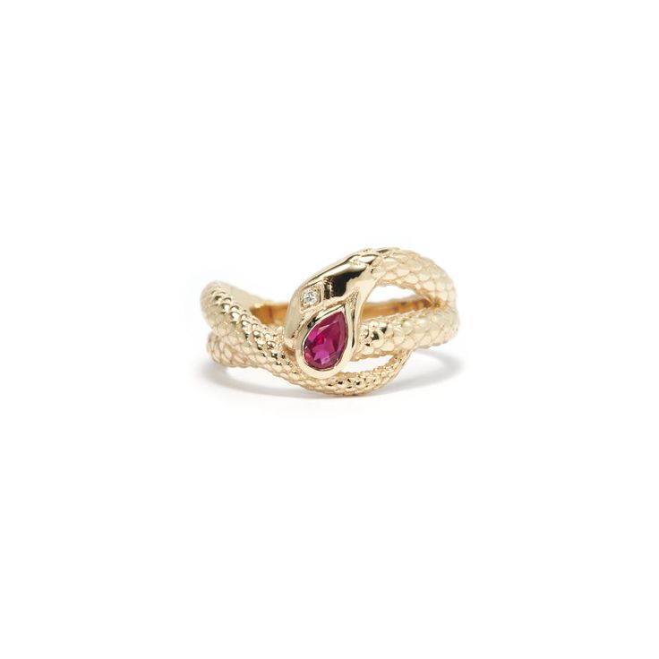 Gemstone Snake Ring