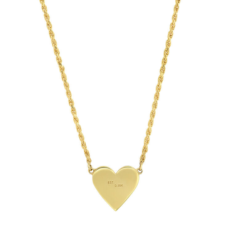 Mini Diamond Enamel Heart Necklace