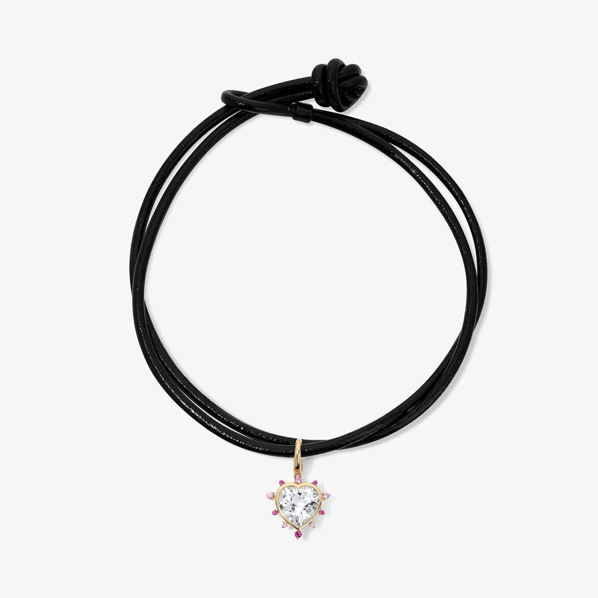 Grace Heart Charm with Pink Sapphire Halo