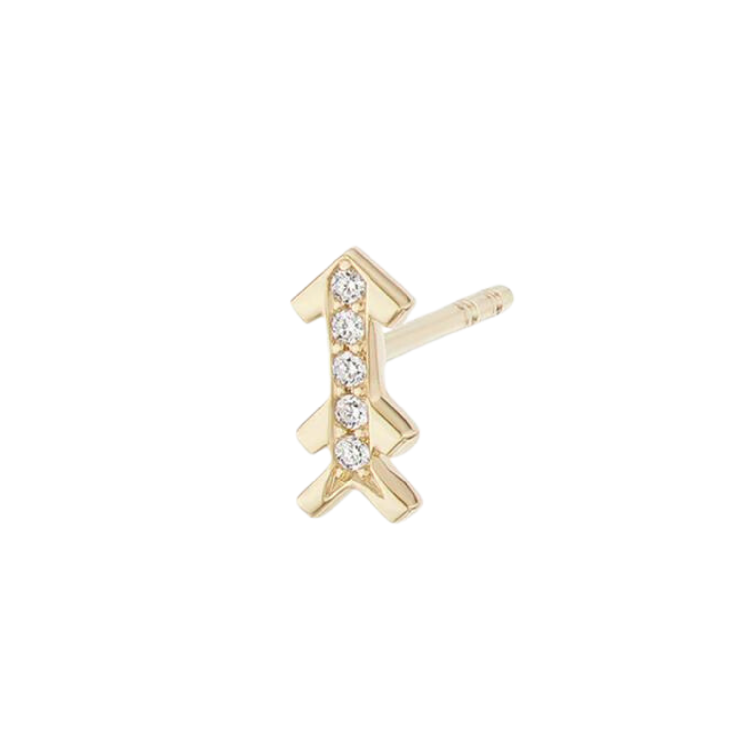 Diamond Arrow Stud Earring (Single)