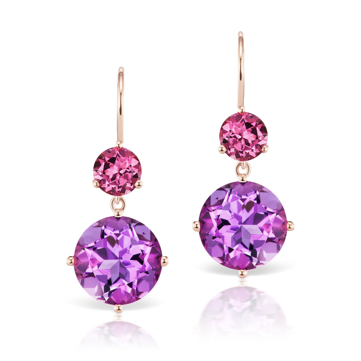 Twinkle Twinkle Double Drop Earrings with Amethyst