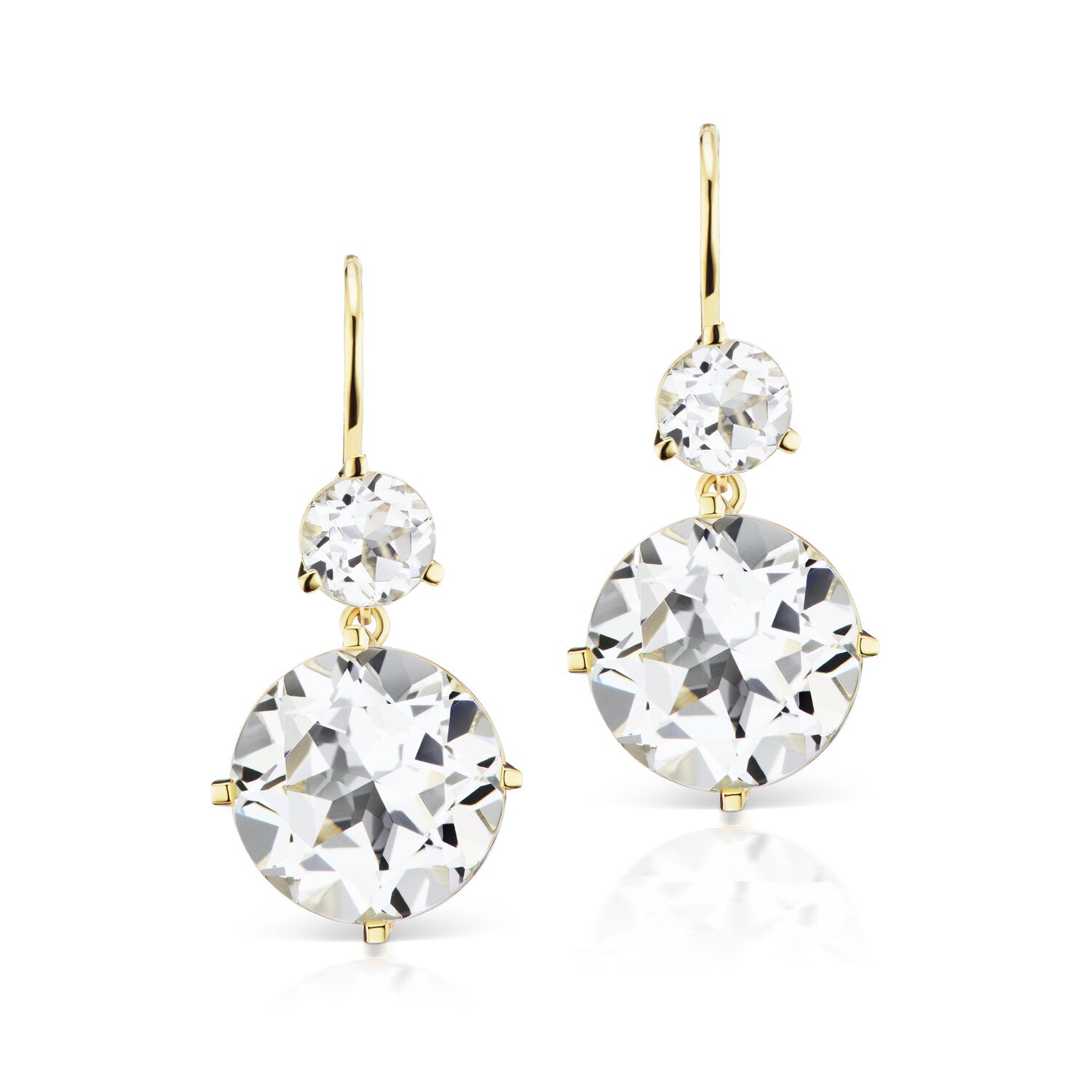 Twinkle Twinkle Large Double Drop Earrings with White Topaz