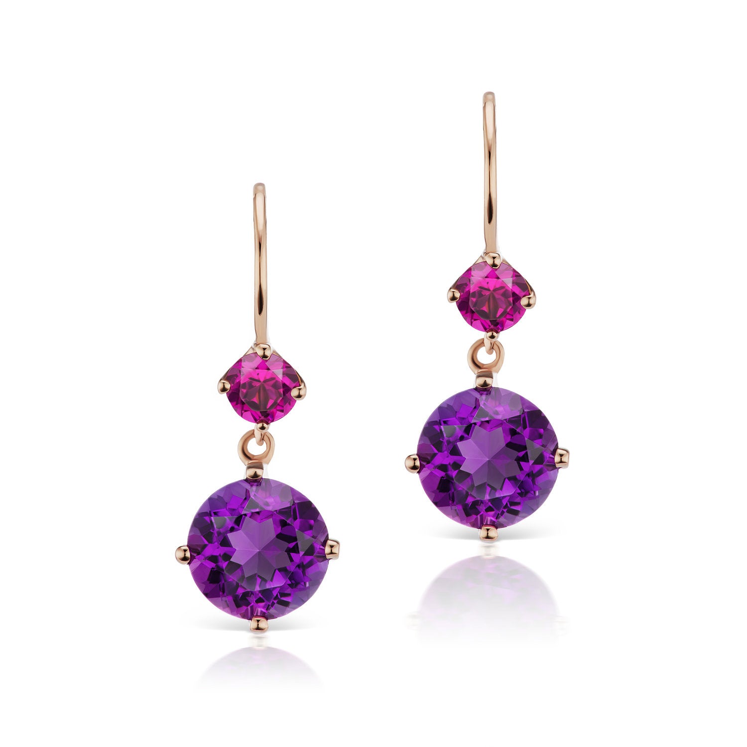 Twinkle Twinkle Petite Double Drop Earrings with Amethyst