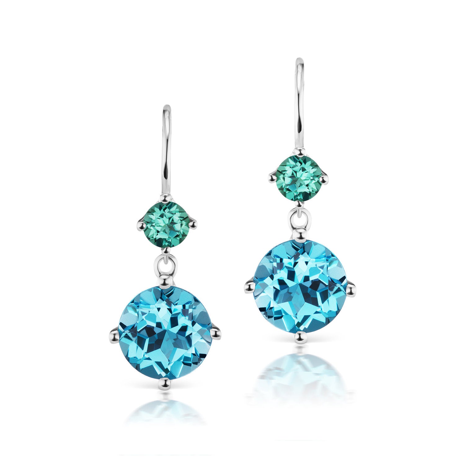 Twinkle Twinkle Petite Double Drop Earrings with Blue Topaz