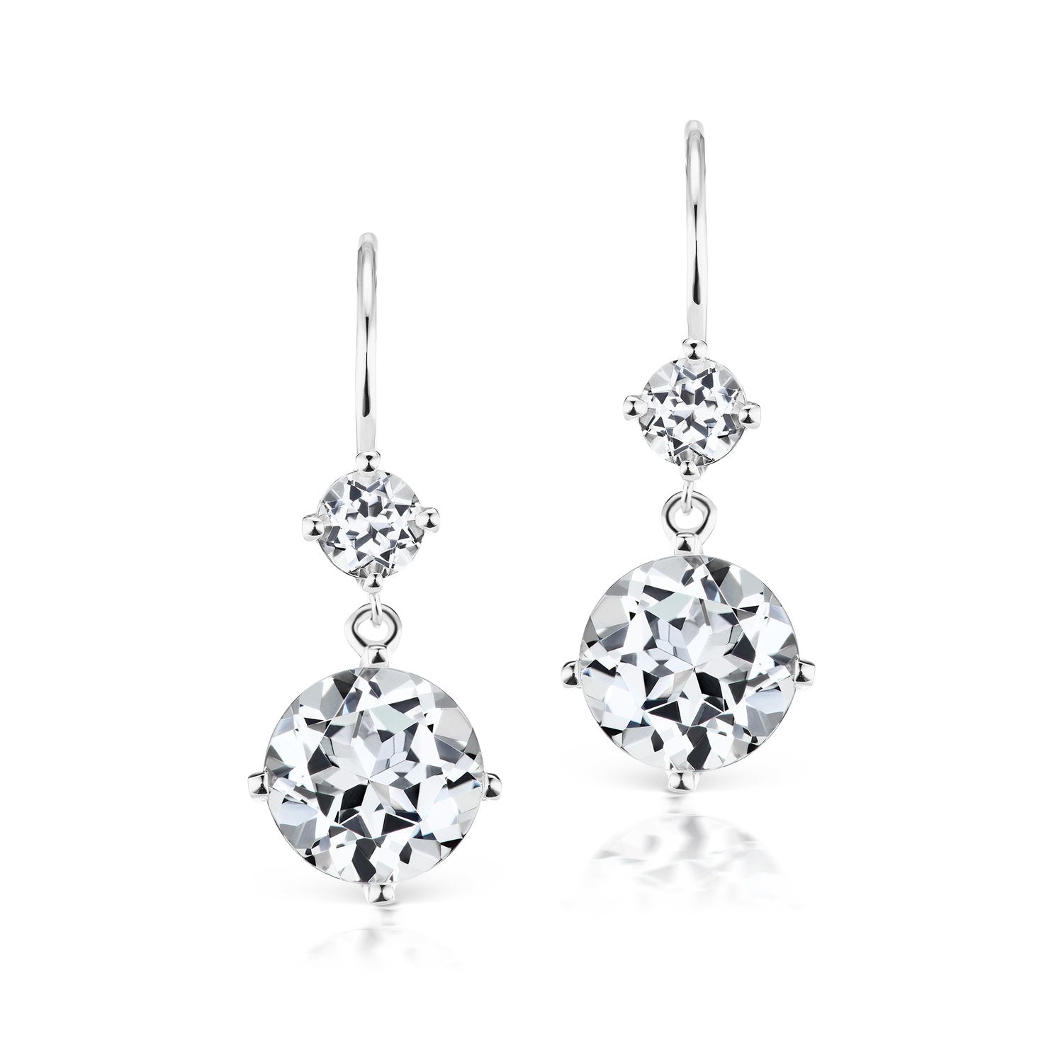 Twinkle Twinkle Petite Double Drop Earrings with White Topaz