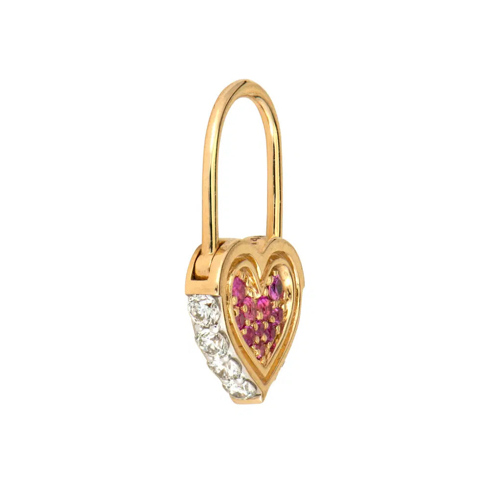 Unlock Love Heart Lock Hoop Earrings