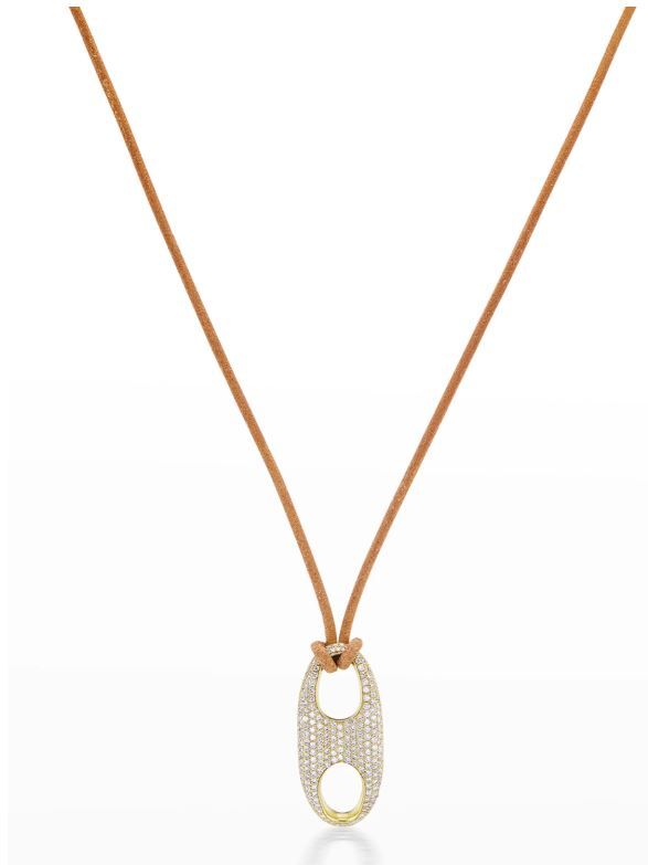 Small Diamond Nautical Link On Leather