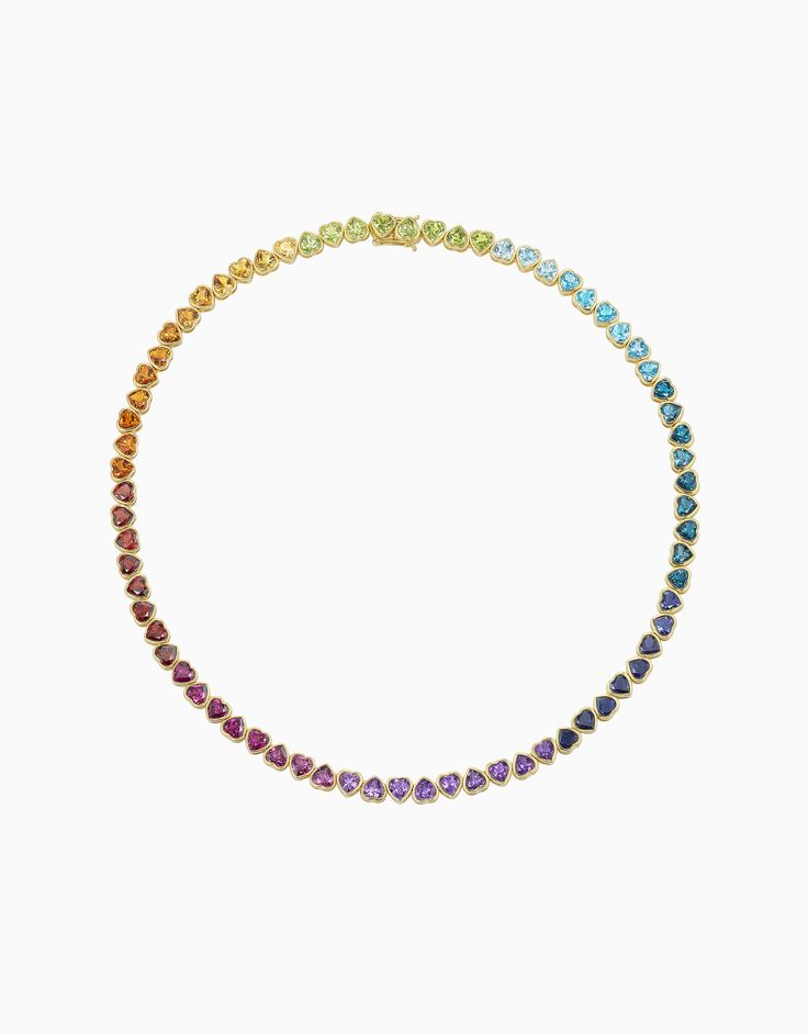 I Heart Rainbows Necklace (Semi-Precious)