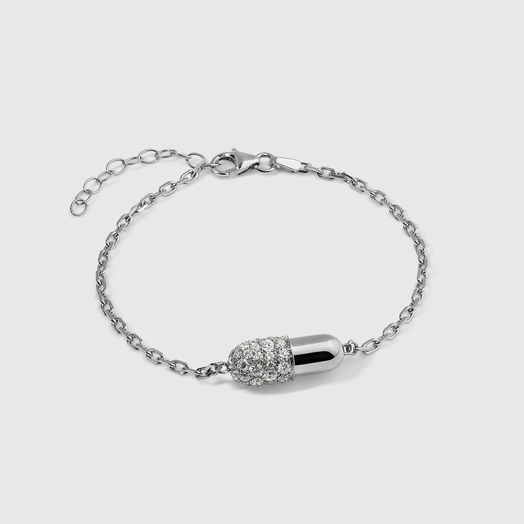 Mini Pill Bracelet with Diamonds