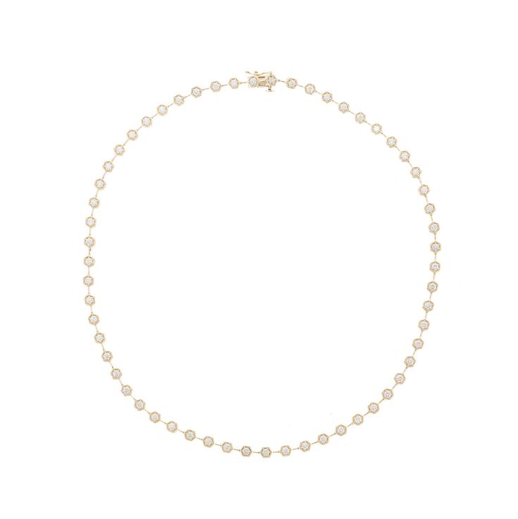 Diamond Hex Tennis Necklace