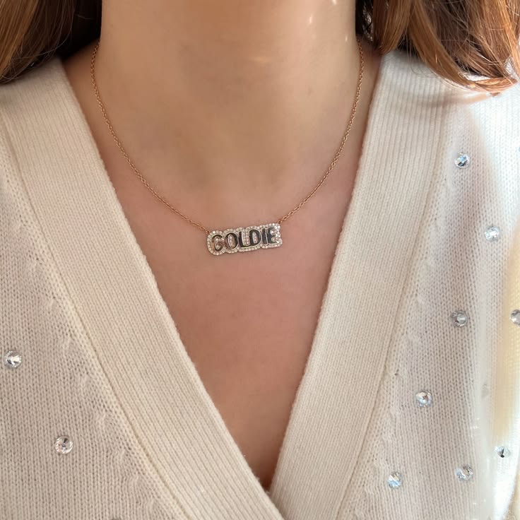 Extra Small Bubble with Pave Outline Necklace