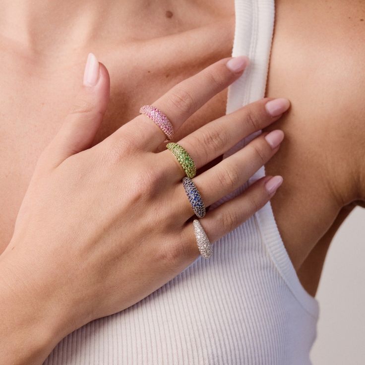 Tsavorite Crescent Domed Ring