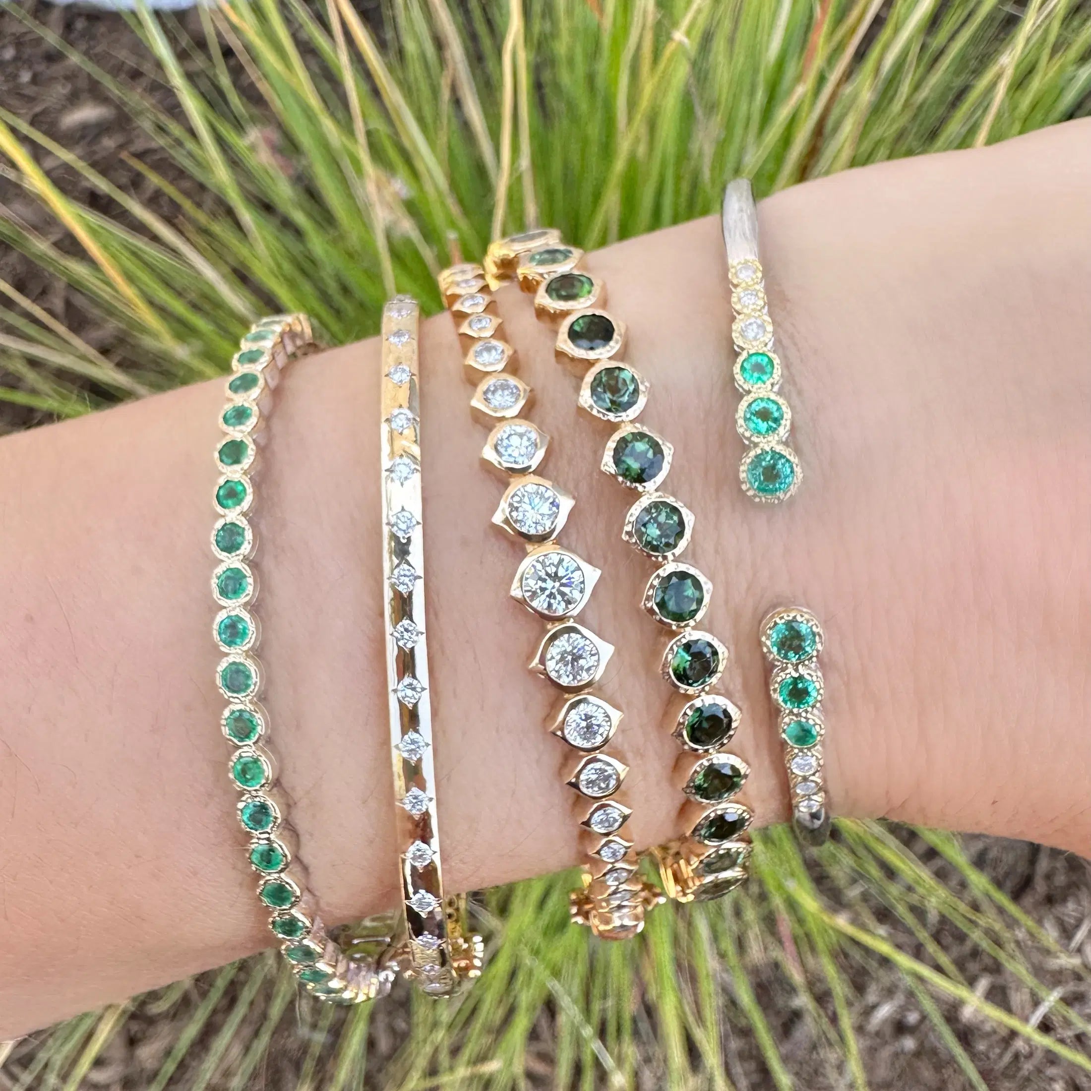 Show Your Love Graduated Bezel Set Diamond Bangle