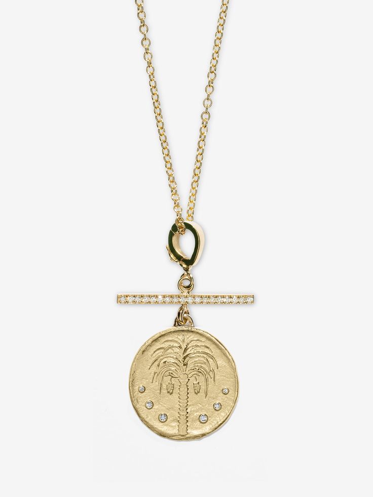 Prosperity Palm Small Diamond Coin Charm